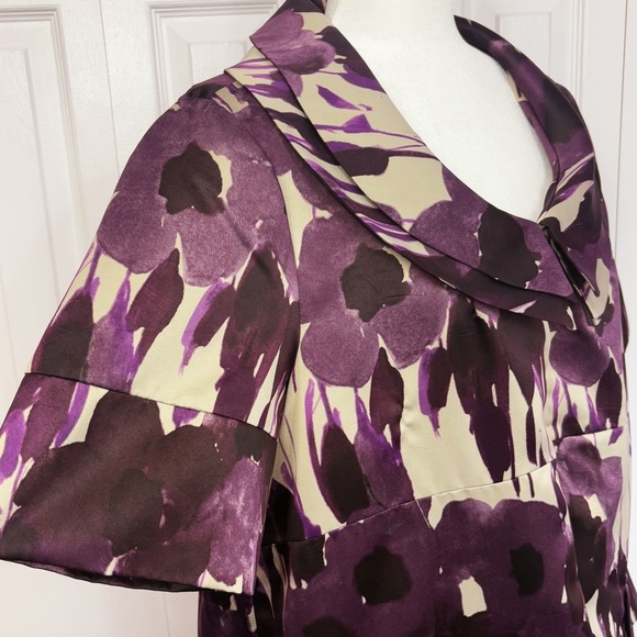 Simply Vera Vera Wang Purple Multi Floral Short Sleeve Swing Jacket XL - Picture 5 of 16